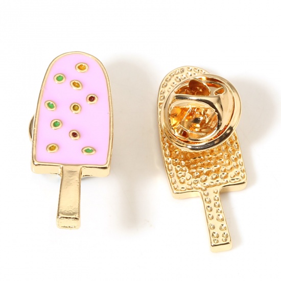 Imagen de Pin Broches Helado Púrpura Esmalte 27mm x 11mm, 1 Unidad