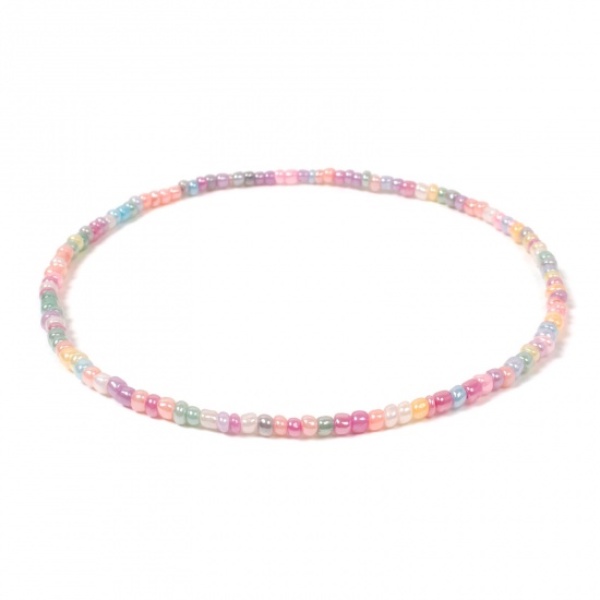 Picture of Glass Beaded Necklace Multicolor 40cm(15 6/8") long, 1 Piece