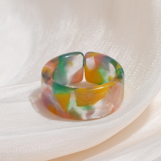 Picture of Resin Unadjustable Rings Multicolor Circle Ring 1 Piece