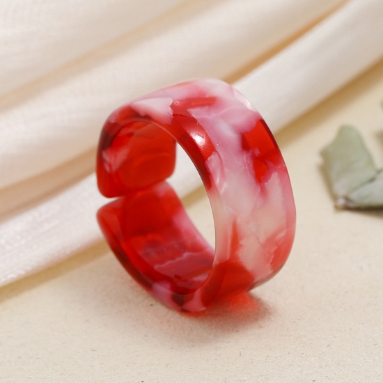 Picture of Resin Unadjustable Rings Red Circle Ring 1 Piece