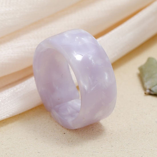 Picture of Resin Unadjustable Rings Mauve Circle Ring 1 Piece