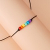 Изображение Стекло & Терилен Плетеные браслеты Разноцветный Регулируемый 30см - 18см длина, 1 Комплект ( 2 ШТ/Комплект)