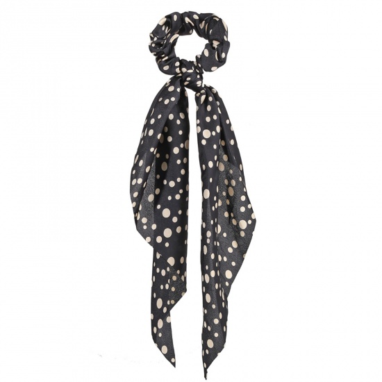 Picture of Chiffon Hair Ties Band Black Dot 43.5cm, 1 Piece