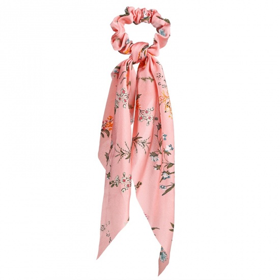 Picture of Fabric Hair Ties Band Pink Flower 8.5cm Dia., 1 Piece