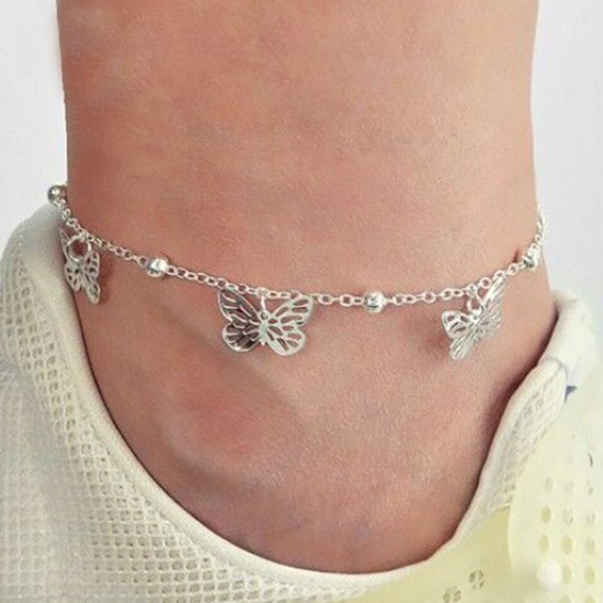 Picture of Anklet Silver Tone Butterfly Animal Hollow 1 Piece