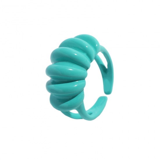 Picture of Open Adjustable Rings Cyan Painted C Shape 1 Piece