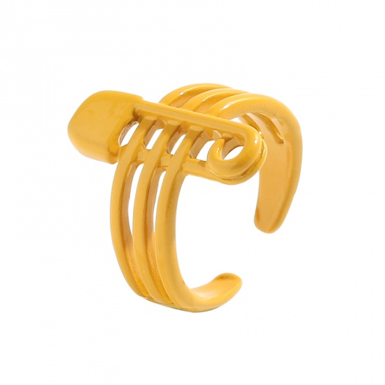 Picture of Open Adjustable Rings Yellow Painted Pin 1 Piece