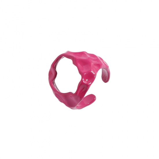 Picture of Open Adjustable Rings Fuchsia Painted Irregular 1 Piece