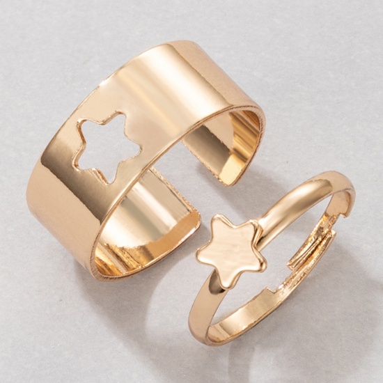 Picture of Galaxy Adjustable Rings Gold Plated Star 2 Sets ( 2 PCs/Set)