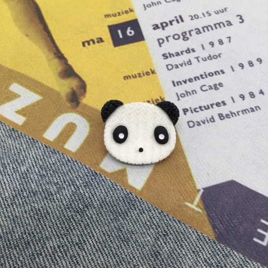 Immagine di Plastica Spilla Panda Nero & Bianco 2.5cm, 1 Pz