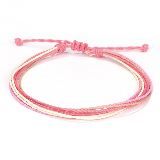 Picture of Polyester Boho Chic Bohemia Anklet Watermelon Red Adjustable 18cm(7 1/8") long, 1 Piece