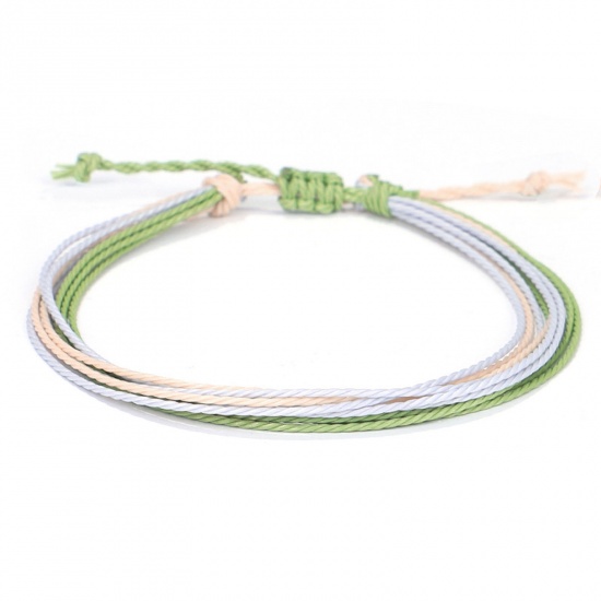 Picture of Polyester Boho Chic Bohemia Anklet Green Adjustable 18cm(7 1/8") long, 1 Piece
