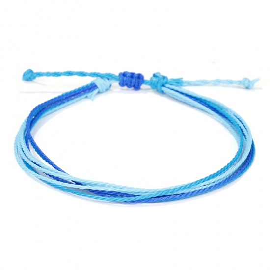 Picture of Polyester Boho Chic Bohemia Anklet Blue Adjustable 18cm(7 1/8") long, 1 Piece