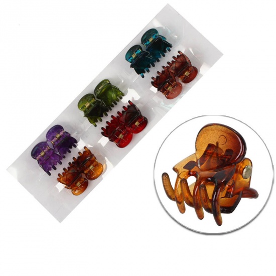 Picture of Plastic Hair Clips Multicolor 15mm x 15mm, 12 PCs