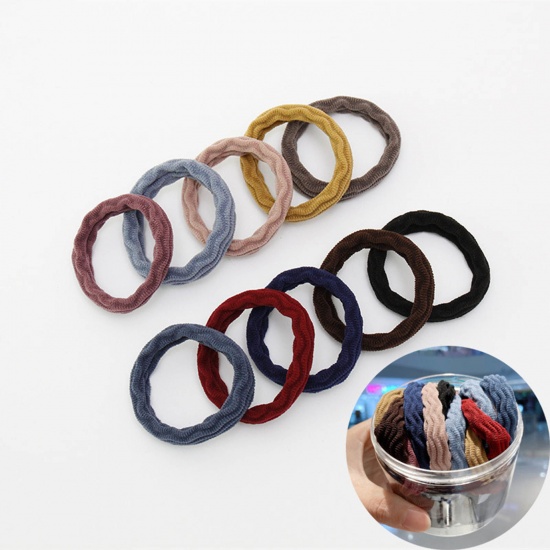 Picture of Fabric Hair Ties Band Multicolor Wave 3.8cm Dia., 1 Box ( 20PCs/Box)