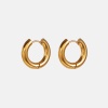 Picture of Eco-friendly Simple & Casual Stylish 18K Real Gold Plated 304 Stainless Steel Circle Ring Hoop Earrings For Women Party 18.9mm x 12mm, 1 Pair