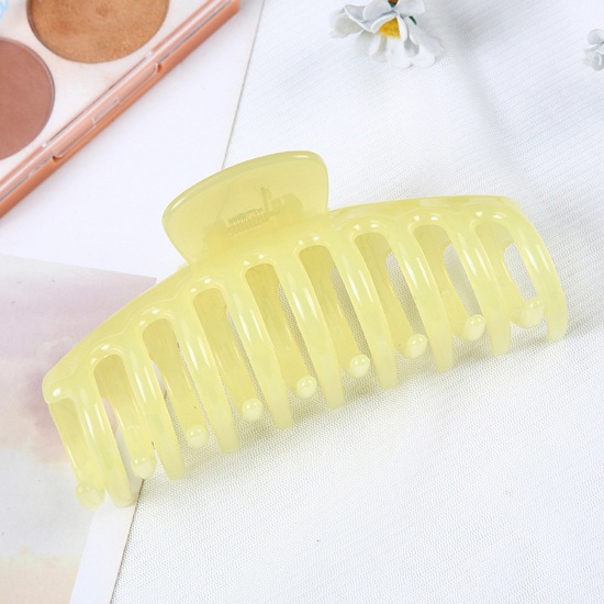 Picture of Plastic Hair Clips Yellow Rectangle 11cm, 1 Piece