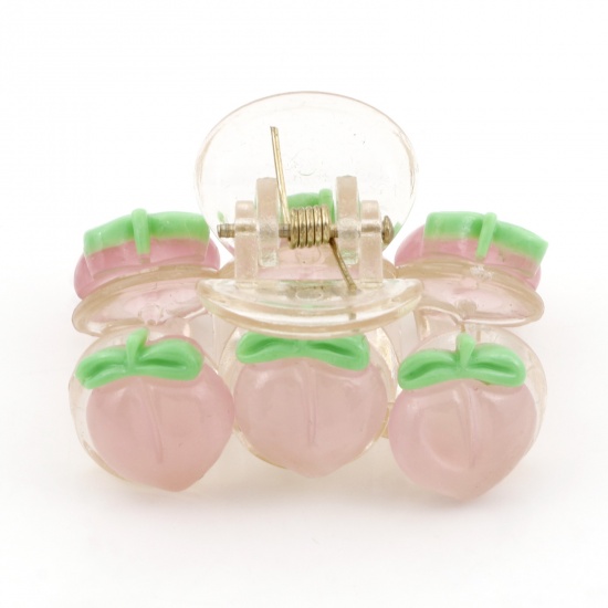 Picture of Resin Cute Hair Claw Clips Clamps Pink Peach 5.3cm, 1 Piece
