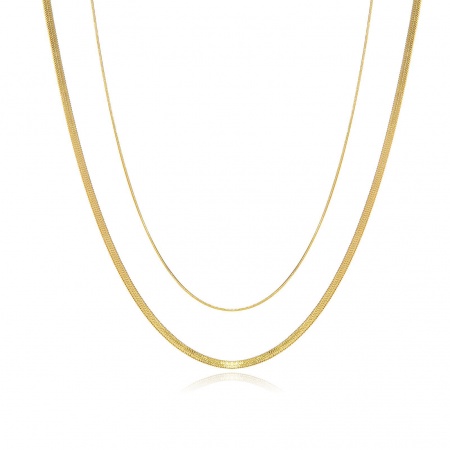 Picture of Wholesale Multilayer Layered Necklace, 14K Real Gold Plated 304 Stainless Steel Women's Eco-friendly PVD Waterproof Anti-Tarnish Hypoallergenic Exquisite Stylish Gift Jewelry For Retailer, 38cm(15") + 5cm(2") long, 1 Piece