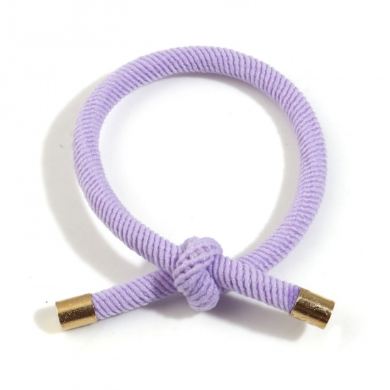 Immagine di Stoffa Semplice Elastico Molla Fermacapelli Colore Viola Nodo Spirale Elastico 5.5cm Dia, 5 Pz