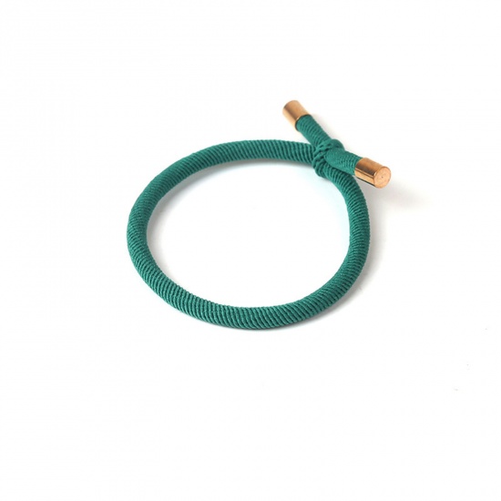 Immagine di Stoffa Semplice Elastico Molla Fermacapelli Verde Nodo Spirale Elastico 5.5cm Dia, 5 Pz