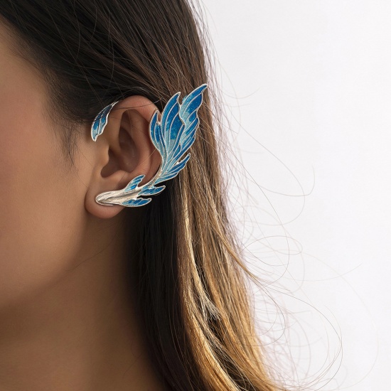 Bild von Gotisch Voll-Ohr Ohrring Clip für Linkes Ohr Blau Drache 7.8cm x 4.6cm, 1 Stück
