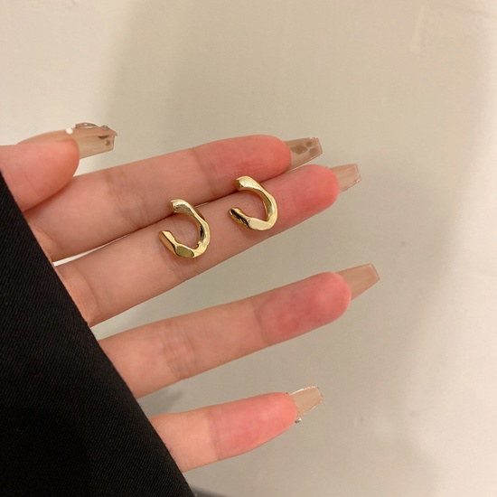 Picture of Ins Style Earrings Gold Plated Irregular 1.5cm x 1cm, 1 Pair