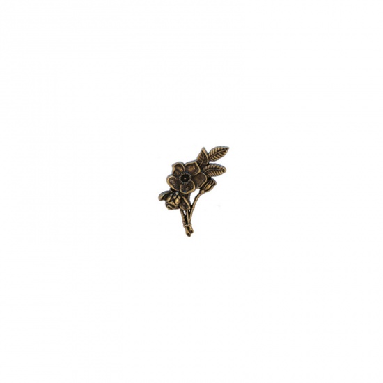 Immagine di Retrò Spilla Fiore Bronzo Antico 2.5cm x 2.3cm, 1 Pz