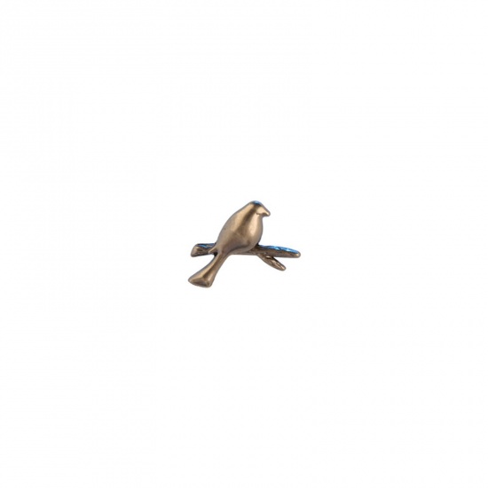 Immagine di Retrò Spilla Uccello Ramo Bronzo Antico 24mm x 22mm, 1 Pz