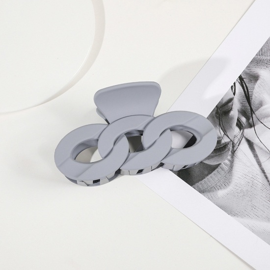 Immagine di ABS Stile Ins Fermaglio per Capelli Grigio Catena a Maglie 12cm x 7cm , 1 Pz