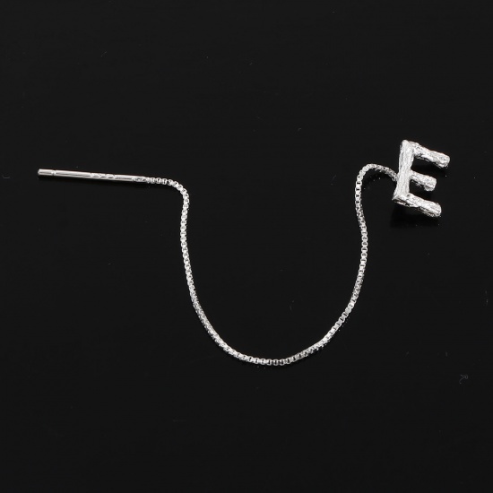 Immagine di Rame Elegante Catenella a orecchino Platino Placcato Lettera Lettere " E " 9cm, 1 Pz