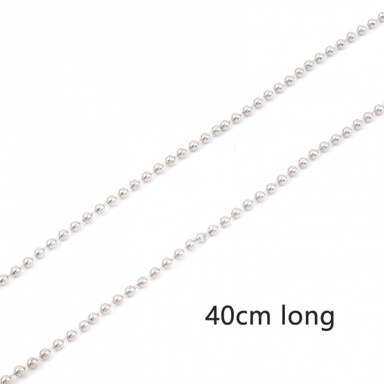 Image de Colliers Style Ins Argent Mat Chaîne 40cm long, 1 Pièce