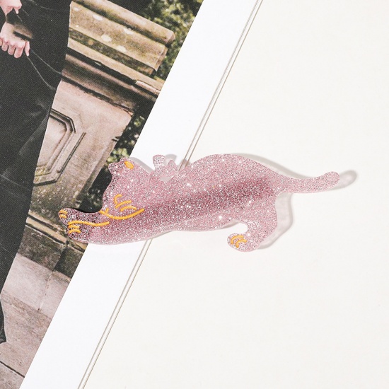 Immagine di Acrilato Carino Fermagli per Capelli in Alligatore Rosa Gatto Galassia Universo Brillio 9cm x 4cm , 1 Pz