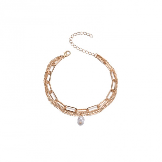 Picture of Stylish Multilayer Layered Anklet Imitation Pearl 21cm - 23cm long, 1 Piece