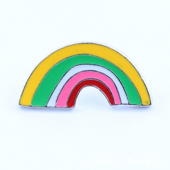 Picture of Casual Pin Brooches Rainbow Multicolor Enamel 2cm, 1 Piece