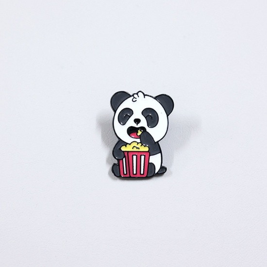 Picture of Cute Pin Brooches Fries Panda Multicolor Enamel 2.5cm, 1 Piece