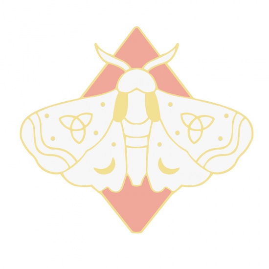 Immagine di Insetto Spilla Farfalla Bianco Smalto 3.2cm x 2.5cm, 1 Pz