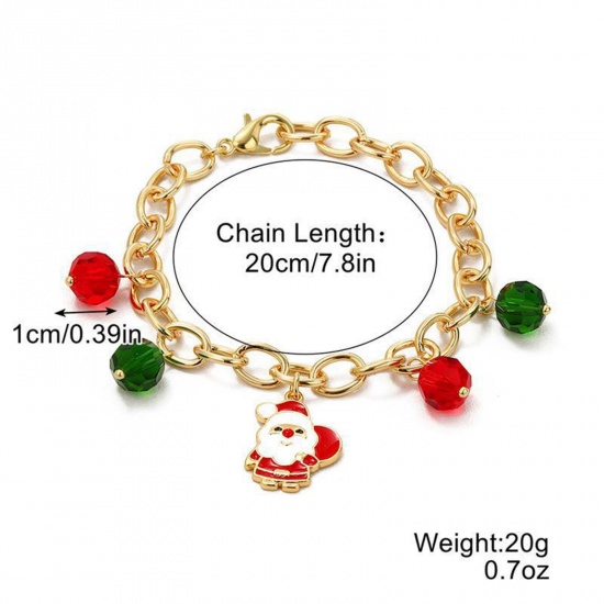Picture of Stylish Bracelets Gold Plated Tassel Christmas Santa Claus 20cm(7 7/8") long, 1 Piece