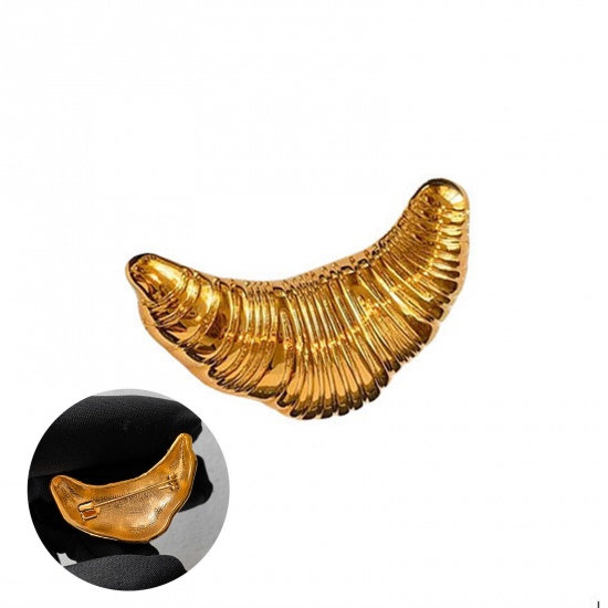 Immagine di 1 Pz Stile Ins Spilla Forma di Corno Oro Placcato 3.3cm x 2.1cm
