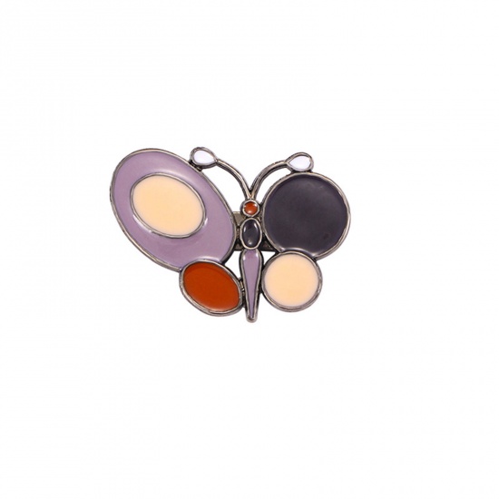 Picture of 1 Piece Insect Pin Brooches Butterfly Animal Multicolor Enamel 2.7cm x 2cm