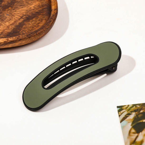 Immagine di 1 Pz Resina Elegante Fermaglio per Capelli Combattimento-Verde Smerigliato 10.5cm x 3cm