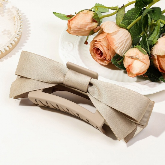 Immagine di 1 Pz Resina Elegante Fermaglio per Capelli Cachi Cravatta a Farfalla 15cm x 5cm