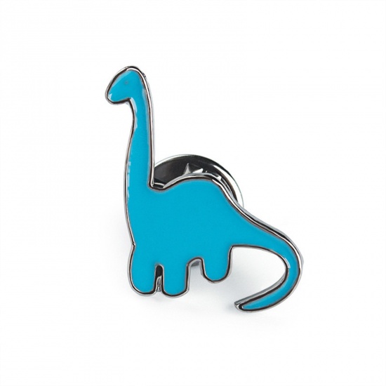 Immagine di 1 Pz Carino Spilla Dinosauro Blu Smalto 1.5cm