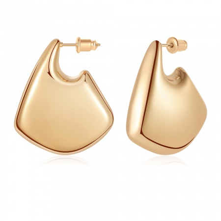 Picture of Wholesale Exquisite Stylish Ear Post Stud Earrings, 18K Gold Plated Brass, Women's Gift Jewelry Supply, 35mm x 30mm, 1 Pair