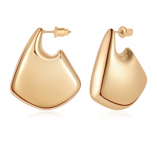 Bild von Großhandel Exquisit Stilvoll Ohrring Ohrstecker, 18K Vergoldet Messing, Frauen Geschenk Schmuckbedarf, 35mm x 30mm, 1 Paar