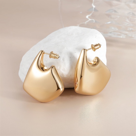 Bild von Großhandel Exquisit Stilvoll Ohrring Ohrstecker, 18K Vergoldet Messing, Frauen Geschenk Schmuckbedarf, 35mm x 30mm, 1 Paar