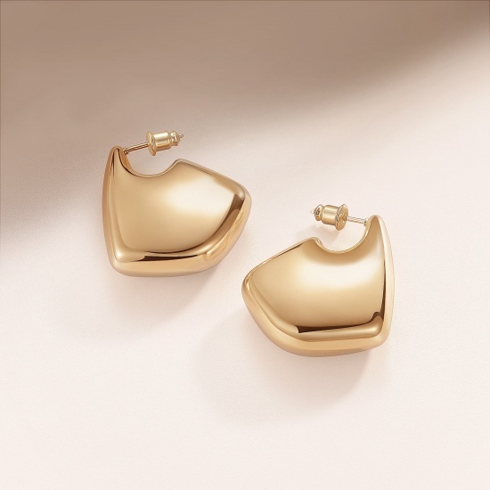 Bild von Großhandel Exquisit Stilvoll Ohrring Ohrstecker, 18K Vergoldet Messing, Frauen Geschenk Schmuckbedarf, 35mm x 30mm, 1 Paar