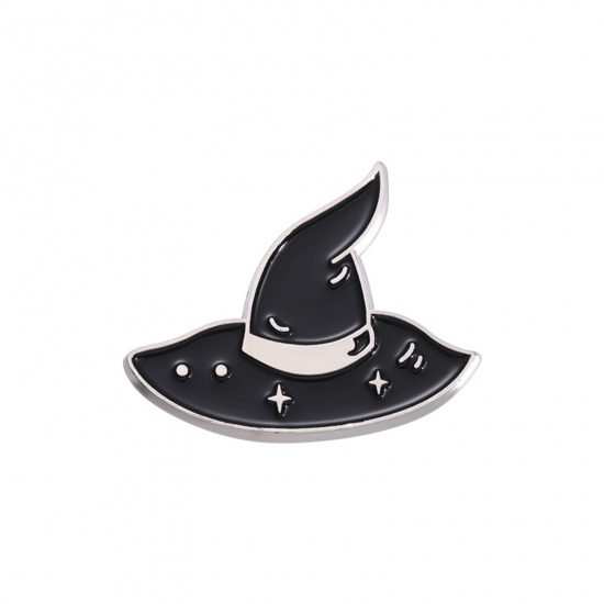 Immagine di 1 Pz Punk Spilla Cappello Stella Nero Smalto 3cm x 2.5cm