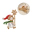 Picture of 1 Piece Christmas Pin Brooches Christmas Snowflake Gold Plated Multicolor Imitation Pearl 4.5cm x 3.6cm