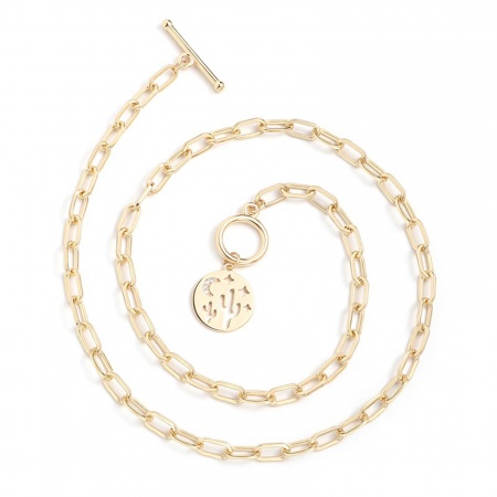 Bild von Großhandel Rund Kaktus Transparent Strassstein Anhänger Halskette, 18K Echtgold plattiert Messing Büroklammerkette, Frauen Umweltfreundlich Exquisit Stilvoll Geschenk Schmuck für Einzelhändler, 51cm lang, 1 Strang